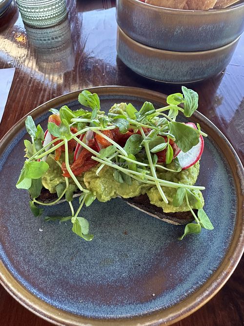 Avocado tartine   at The Sur House in Big Sur