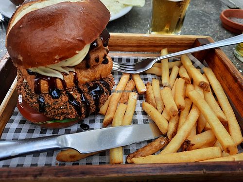 Veggie royale burger at The Jube, Woolacombe in Woolacombe