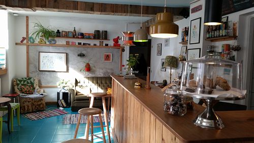 Inside
 at Woodah Cafe in Copenhagen