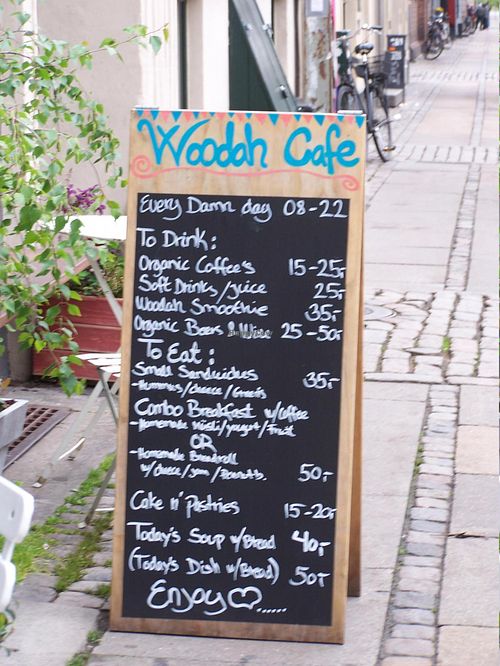 Menu (May 2014) at Woodah Cafe in Copenhagen