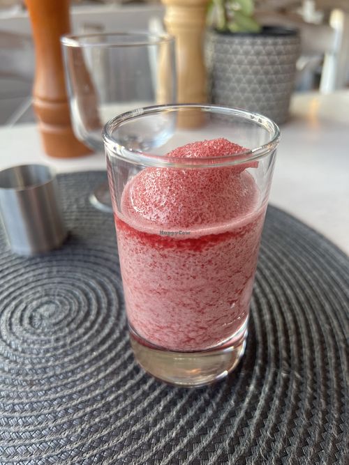 Cherry slushy drink  at Glaronisia in Milos