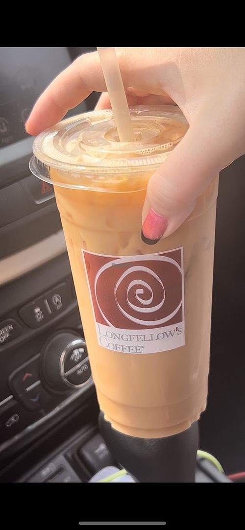 Idea Dirty achey with Oatmilk  at Longfellow's Coffee in Mahwah