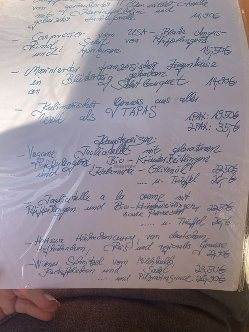 Speisekarte  at Restaurant "Schöne Aussicht" - Stettbach in Hessen