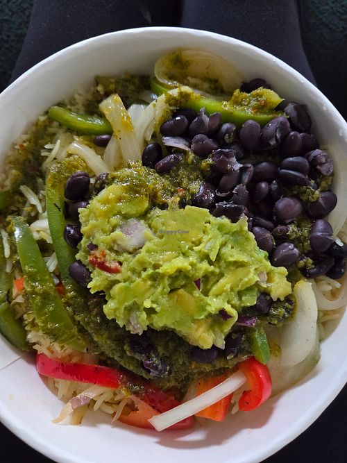 Vegan burrito bowl at Bebe Adrianos Mexicanos in Bangor