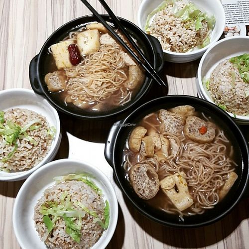 Noodles and tofu soup with brown rice. (That Vegan  Couple) at KUL - BMS Organics - KLIA2 in Sepang