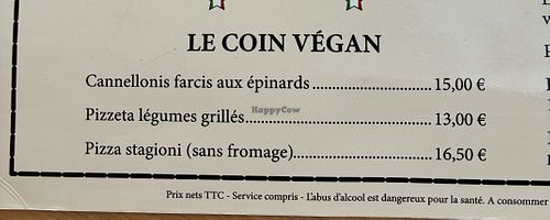 Three vegan options  at Restaurant Il Donka Millo La teste in Nouvelle-aquitaine