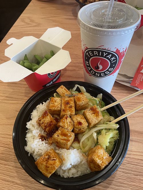 SPICY TOFU TERIYAKI w/ EDAMAME  at Teriyaki Madness - Meadowood in Indianapolis