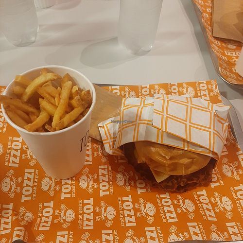 Vegan burger combo at Tozzi Smash Burger in Rio Grande Do Sul