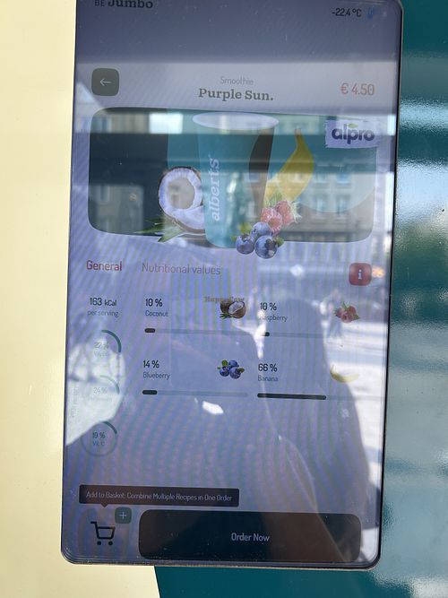 vegan smoothie option Purple Sun  at Jumbo City in Vlaanderen