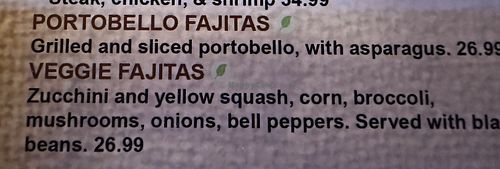 Veggie fajitas   at Charlie's Sports Bar & Grill in Grand Lake