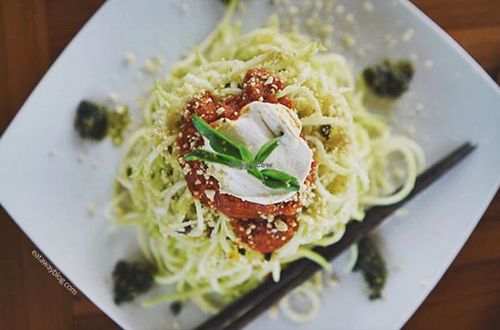 raw spaghetti  at The Seeds of Life in Ubud