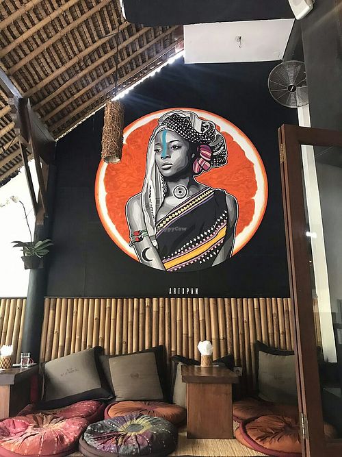 Outdoor seats at The Seeds of Life in Ubud