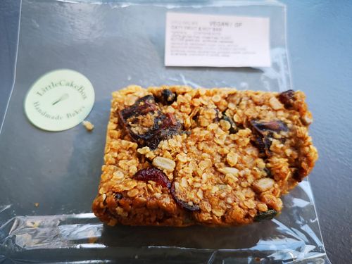 Flapjack (clearly marked vegan) at The Pin Mill Studio  in Ipswich