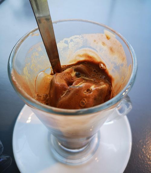Affogato made with vegan ice cream at The Pin Mill Studio  in Ipswich