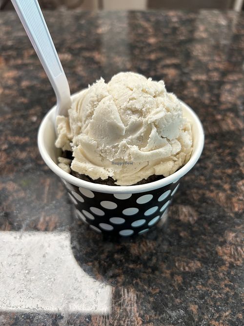 Two great vegan flavors at the shoppe.   at True Vine Ice Cream Shoppe in Hopatcong