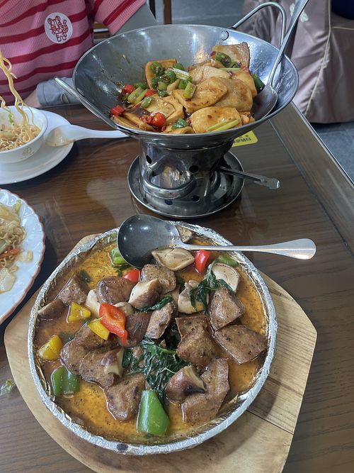 Vegan steak & a tofu dish   at Shang Ke Tang - 上客堂素斋馆 in Quanzhou