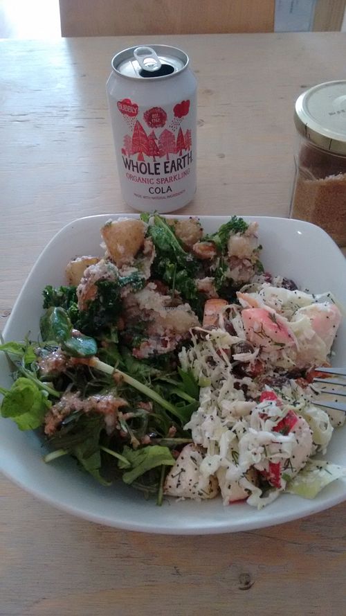 Bowl of three salads. at The Project Cafe in Glasgow
