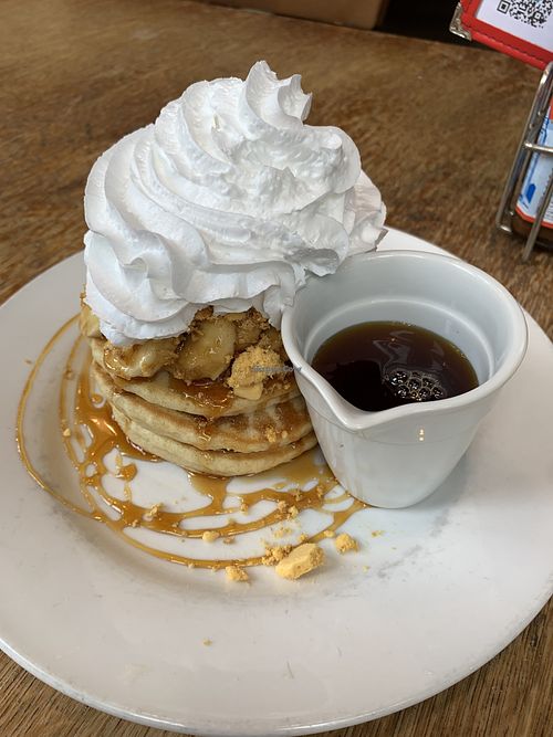 Vegan banoffee pancakes  at Cherry Reds Cafe and Bar in Birmingham