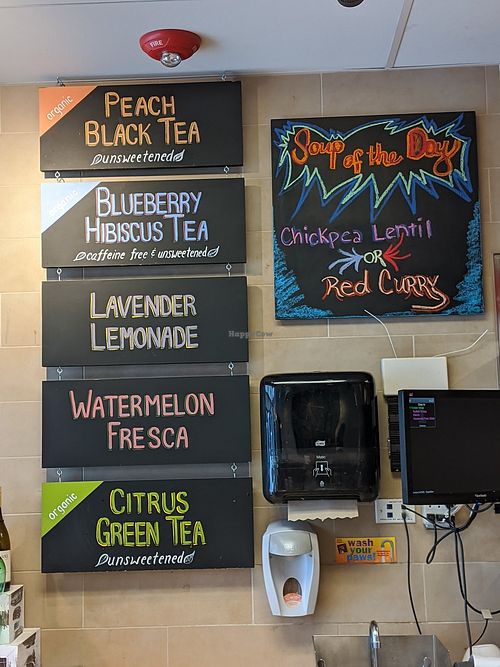 Today's drinks, soups at Native Foods - Hyde Park in Chicago