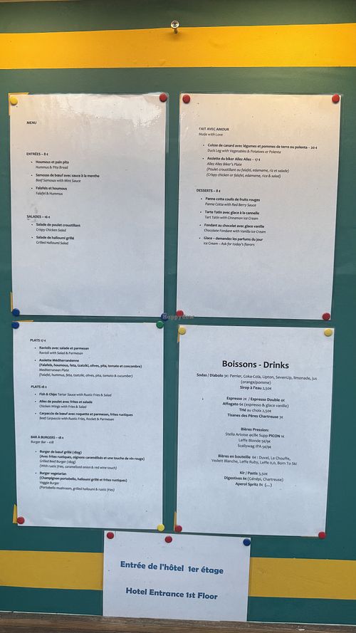 Menukaart  at Restaurant Croz - Le Pub (Hotel des Alpes) in La Grave