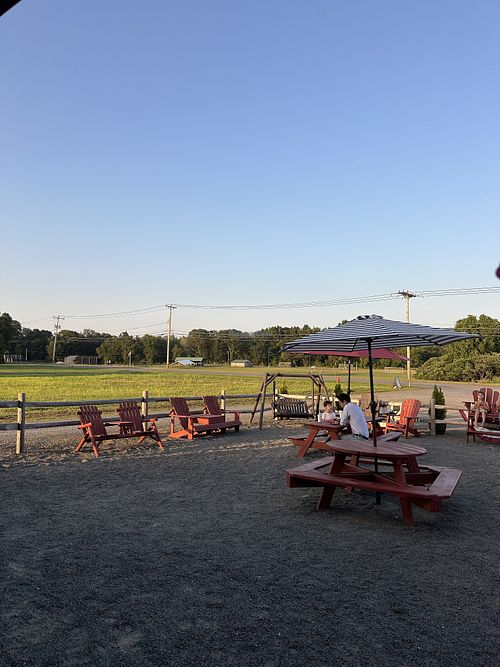 All outdoor seating  at SimmersCreamy in Massachusetts