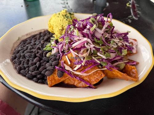 Chilaquiles with Tofu Scramble   at Kitchen Mouse in Los Angeles