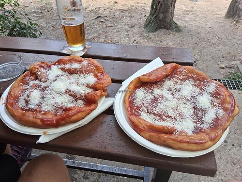 Langoš. We brought our own grated cheese at Chatová osada Lemberk in Středočeský Kraj