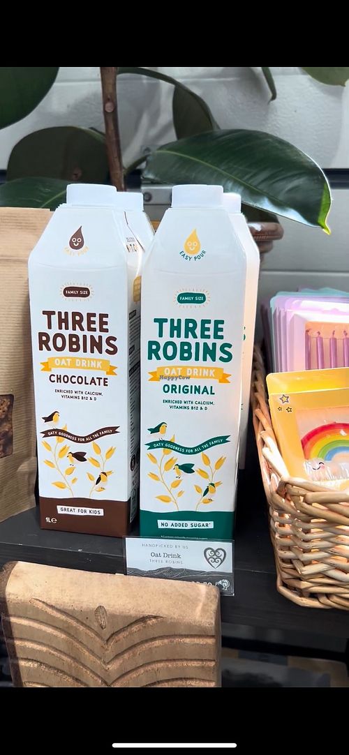 Vegan milks  at KJ's Bothy Bakery in Scotland