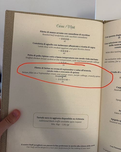 Ristorante Adamo Ed Eva clear labels  at Hotel Eden Roc in Campania