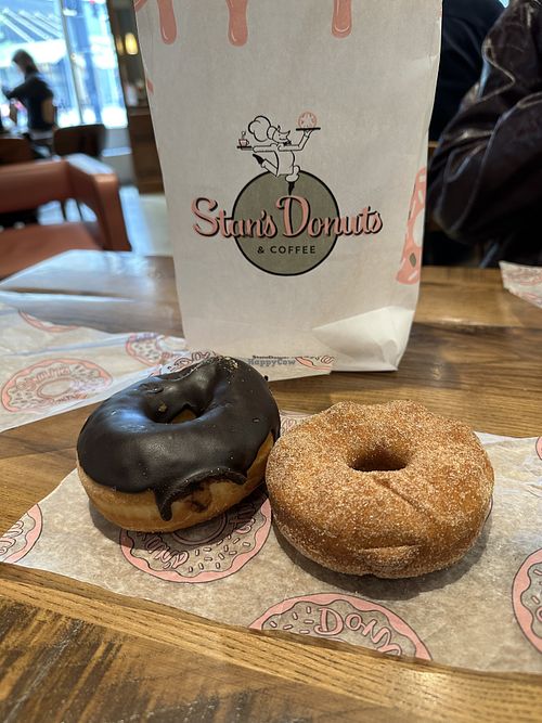 Vegan Chocolate + Cinnamon Sugar Donuts  at Stan’s Donuts & Coffee in Chicago