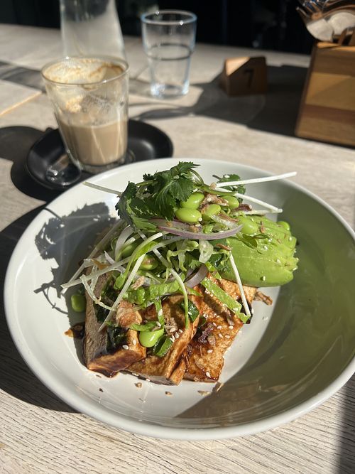 Teriyaki Tofu & Soy Latte   at Slade Staples in Yarra Junction
