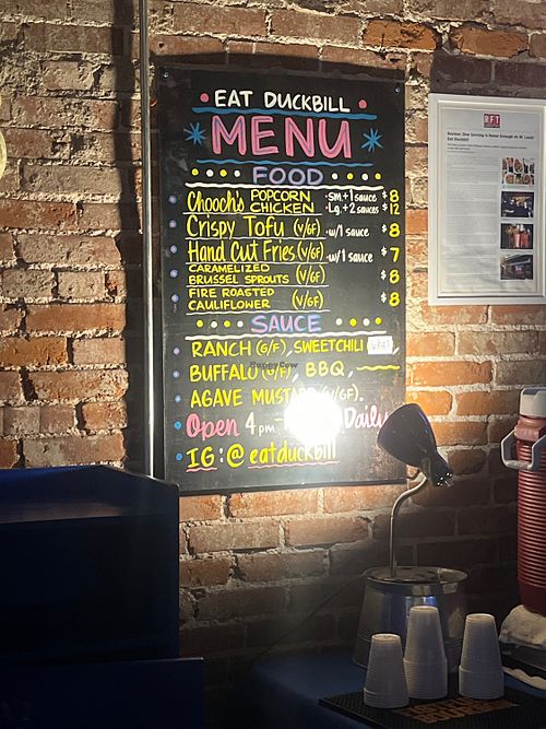 Menu  at Eat DuckBill in St Louis