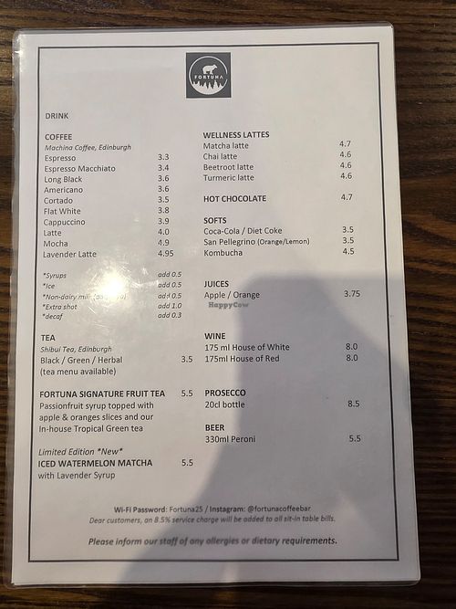  at Fortuna Coffee Bar in Edinburgh