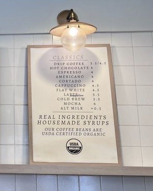 Alternative Milk Options  at Huskins Coffee in Newport Beach