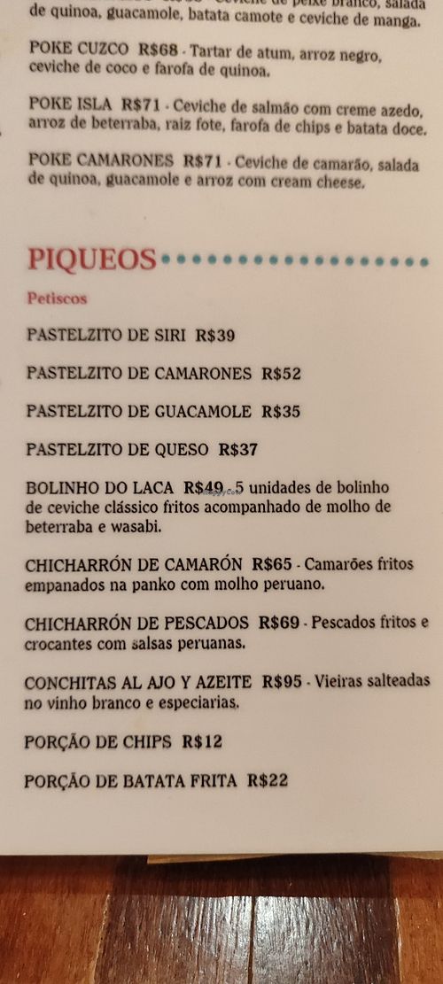  at LA CARIOCA Cevicheria & Pisco Bar in Rio De Janeiro