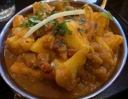 Aloo Gobhi (potatoes and cauliflower, served with rice)  at INDYA in Västra Götalands Län