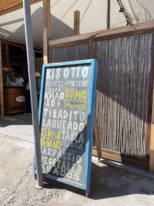 Sign at the front   at Restaurant Coral de Bahia Inglesa in Atacama