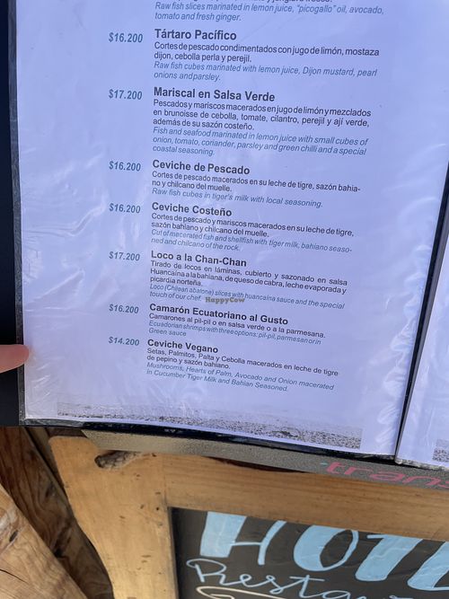 Vegan ceviche  at Restaurant Coral de Bahia Inglesa in Atacama