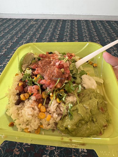 Black bean bowl with guac  at Tacos Locos in New York