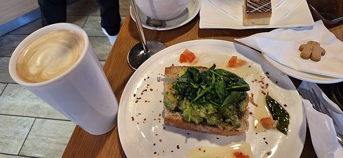 Latte and avocado toast at Koffee and Kale Artane in County Dublin