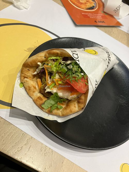 They have vegan option falafel with mustard sauce, very light and delicious indeed! Recommend to try for sure.   at Pita Pan in Athens