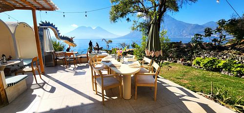 views from the restaurant at Amo Atitlan (Amolo) in Sololá