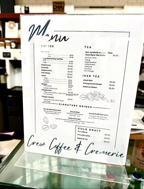 Oat Milk option  at Crew Coffee & Cremerie in Newport Beach