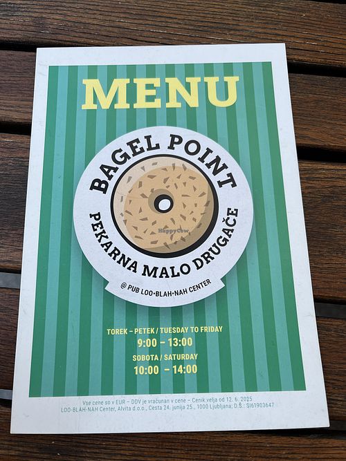 Sign  at Bagel Point in Ljubljana