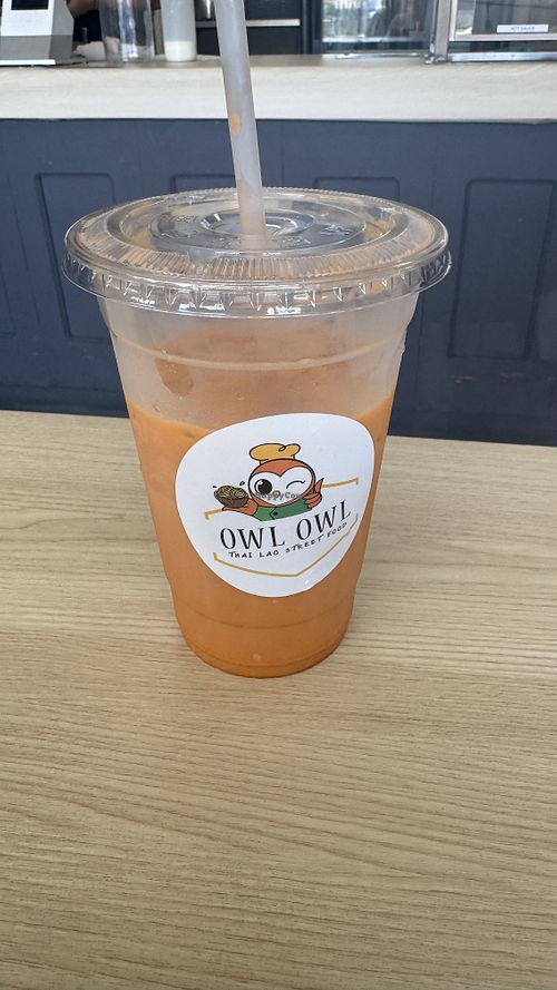 Medium Thai iced tea with coconut milk   at Owl Owl in Signal Hill