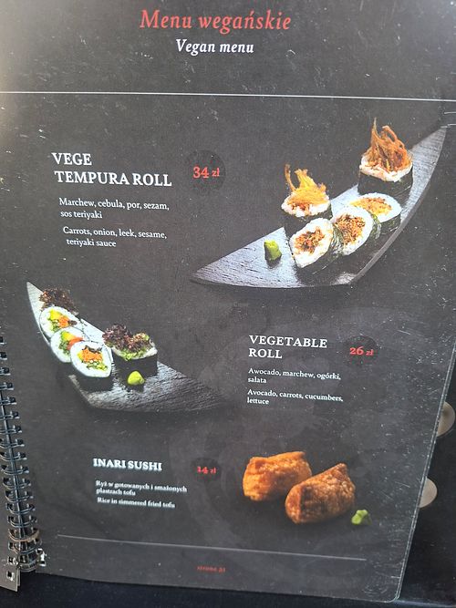 Menu at KINGYO Restauracja Japońska in Województwo Warmińsko-mazurskie