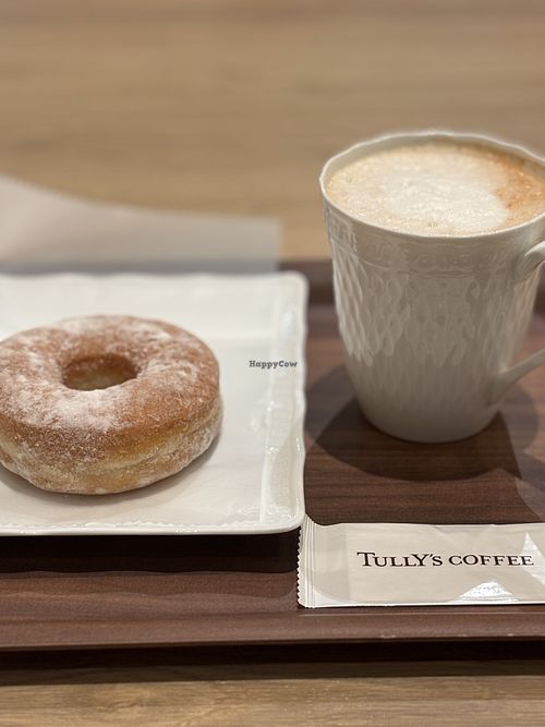 multigrain sugar donut&soy chai（no syrop）  at Tully's Coffee in Saitama