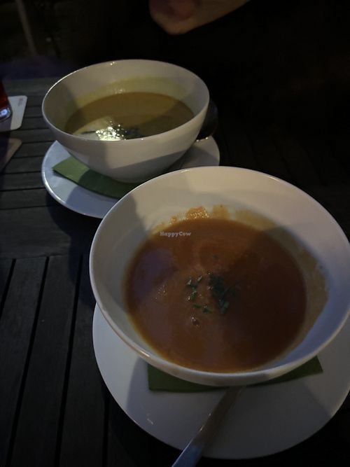 Carrot ginger and coconut curry soup   at Bebop in Vienna