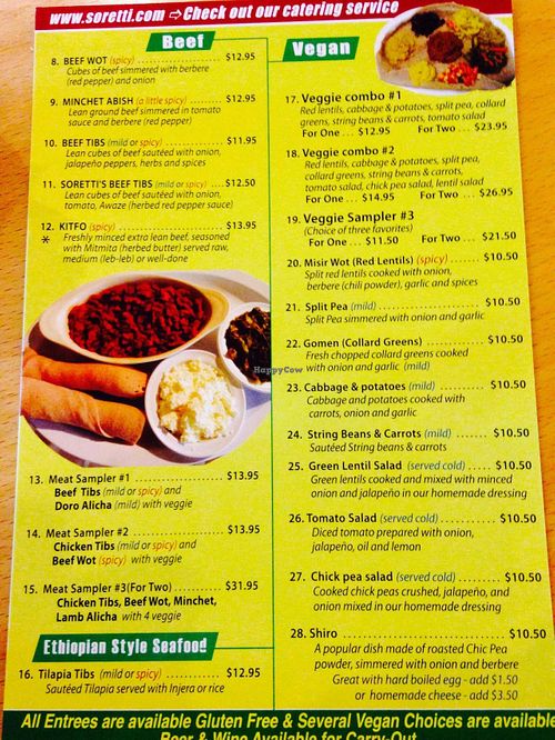 Menu page 2 at Soretti's in Burtonsville