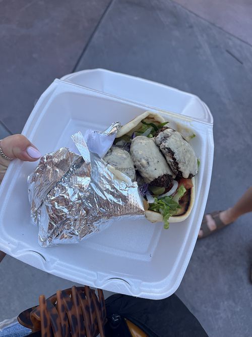 Falafel pita with tahini saucee  at Istanbul Mediterranean Restaurant (Halal) in Las Vegas